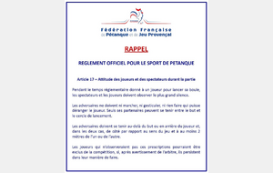 Petit rappel de la FFPJP. 